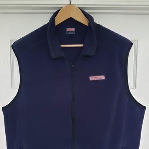 Vineyard Vines Navy Blue Fleece Vest - Size Large